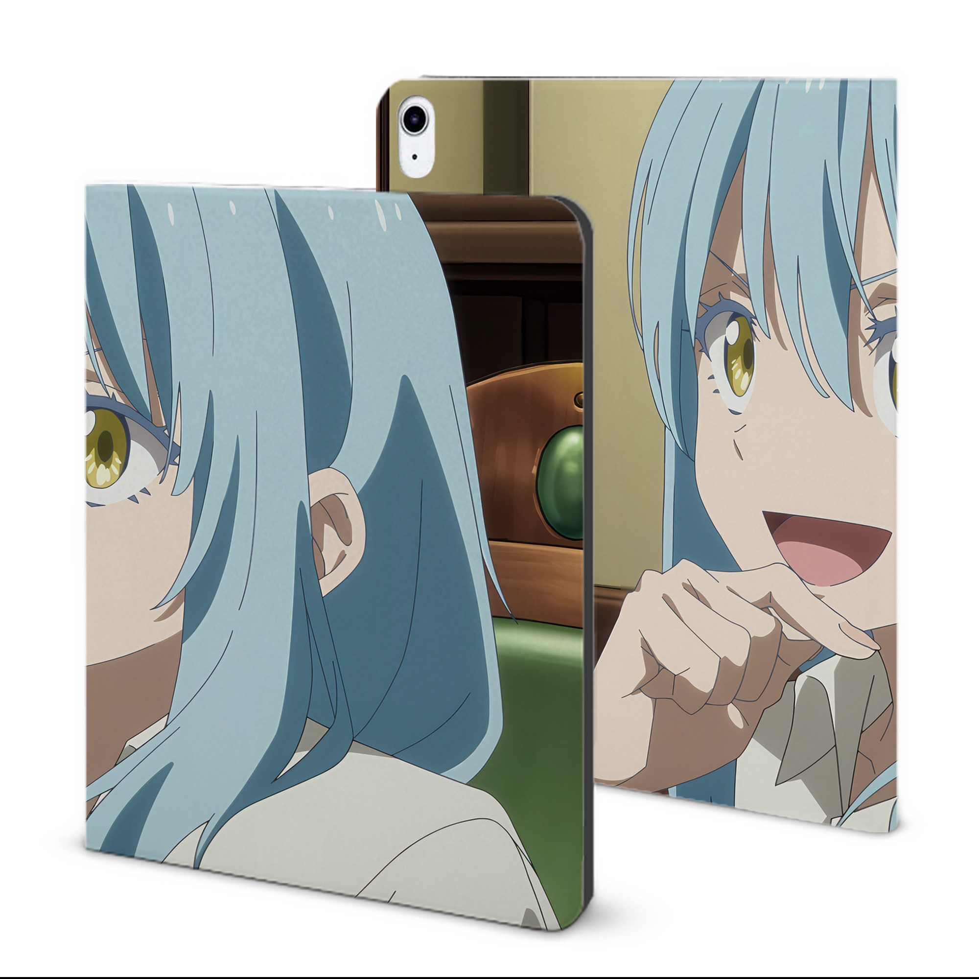 （画像用） 転スラ Regarding Reincarnated to Slime IPad ケース ブック型 PUレザー TPU 耐衝撃 軽量 薄型 ペン収納なし 全面保護 IPad 各モデル対応